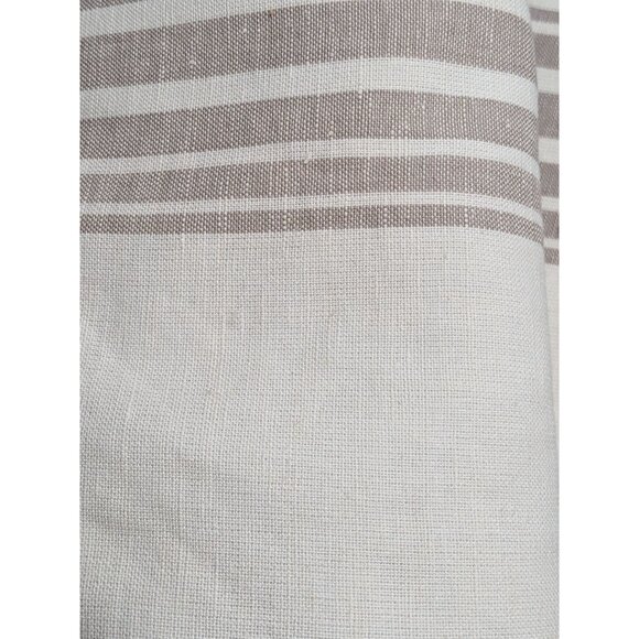 Quince Coastal Stripe Linen Cotton Curtain Size: 48x108 Ivory/Natural 2 Panels - Picture 2 of 8
